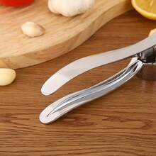1pc Heavy-Duty Stainless Steel Garlic Press, Multifunctional Mincer For Garlic Ginger Onion, Practical Kitchen Tool - Multicolor - View 6