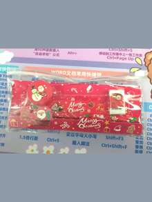 5pcs Christmas Stationery Set - Pencil, Eraser, Pencil Sharpener, Ruler, Zipper Pouch, Student Supplies Holiday Gift