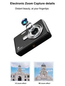 1 Pc Q12 Digital Camera With 64G Memory Card,50 Million Pixels 2.4-Inch Screen Portable Camera, Rechargeable Camera CCD & Multiple Filter Modes. Portable Anti-Shake Smart Zoom Digital Camera For Outdoor