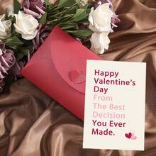 Romantic Valentine's Day Card For Him Her, Funny Valentines Day Card For Husband Wife, Valentines Day Gifts For Partner, Happy Valentine's Day From The Best Decision You Ever Made - Multicolor - View 5