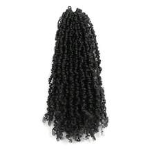 波西米亞風格編織辮髮 8/12/14 英寸天然黑色預扭結的編織接發,捲曲的結束,非常適合塞內加爾捲曲辮髮 - 黑色 - 查看 6