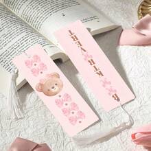 4 piezas de marcapáginas impresos en PET, con patrones exquisitos y elegantes, adecuados para uso diario o colección. Ya sea para uso personal o como regalo para familiares y amigos, es una opción de regalo única y práctica, que agrega atmósfera y diversión al momento de la lectura (borlas de color aleatorio) - Multicolor - Ver 7