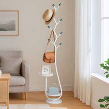 Senmeo Branch-Style Multi-Hook Coat Rack (1-Pack) - Heavy-Duty Metal, Marble Base (Gold) | Holiday Home/Entryway Organizer Gift - Black - View 5