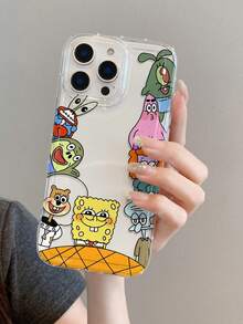1pc Creative Spongebob Squarepants Octopus & Ugly Fish Pattern Shock-Proof Breathable Phone Case Cover Suitable For Samsung/Apple 17/16/15/14/13/12/11 Pro Max/12 Pro/14 Plus And Other Models - Multicolor - View 8