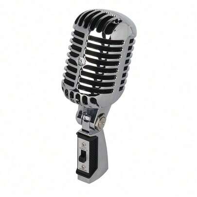 复古金属麦克风，适用于 55SH 经典动圈人声麦克风，通用支架，适用于现场演出和卡拉 OK