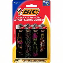 FLOWER-BIC Special Edition Pocket Lighter, Assorted Designs, 4 Pack (Designs May Vary) - Hỗn hợp - Xem 3