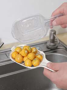 1pc Microwave Rice Cake Heating Box, Steamer, Tofu Drainer, Fruit Washing Box - White - View 10