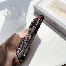 1 Art The Clown Terrifying T-Terrifier Phone Case Compatible With Apple Phones 17/16/15/14/13/12/11/ProMax/Pro/Plus/Xs Max/Xs/X, Four Corner Anti Drop Transparent Soft Shell, Anti Slip, Anti Drop, Camera Lens Protection, Cute Phone Case, UV Printing Design, Silicone Anti-Wear Phone Case - 黑色 - 查看 4