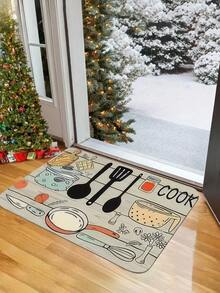 Flannel Kitchen Mat - Non-Slip High Quality Washable Floral Pattern 100% Polyester Mat, Suitable For Home Office And Living Room Floors, Comfortable Non-Slip Backing, Kitchen Living Room Floor Mat - Multicolor - View 12