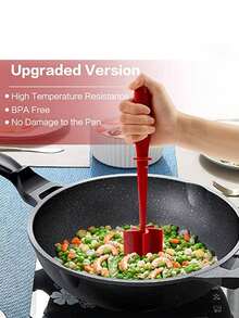 1pc Meat Chopper, Rice Mixing, Grinding, Meat Smashing Shovel, Meat Mincing, Cooking Scraper, Meat Smashing Tool, Meat Smashing Stick