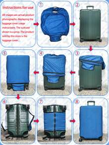 Postmark, Postage Stamp, Luggage Stamp, City Place Name, Famous Landmark Style, Personalized Printing Pattern, Production Process Upgrade, Overall Elastic Binding Process, Thickened Elastic Fabric, Washable, Suitcase Protective Cover, Suitcase Protective Cover, Very Suitable For Business Trips , Travel, Luggage Check-In, Suitable For 20-28 Inch Boxes. Bag For School School Accessories School Stuff - Multicolor - View 5