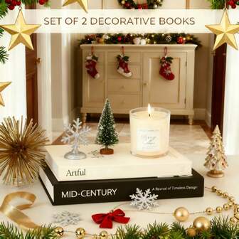 一套两个磁性可开启装饰盒，高端仿书本家居装饰，照片收纳盒，钥匙遥控器整理盒，精致家居装饰