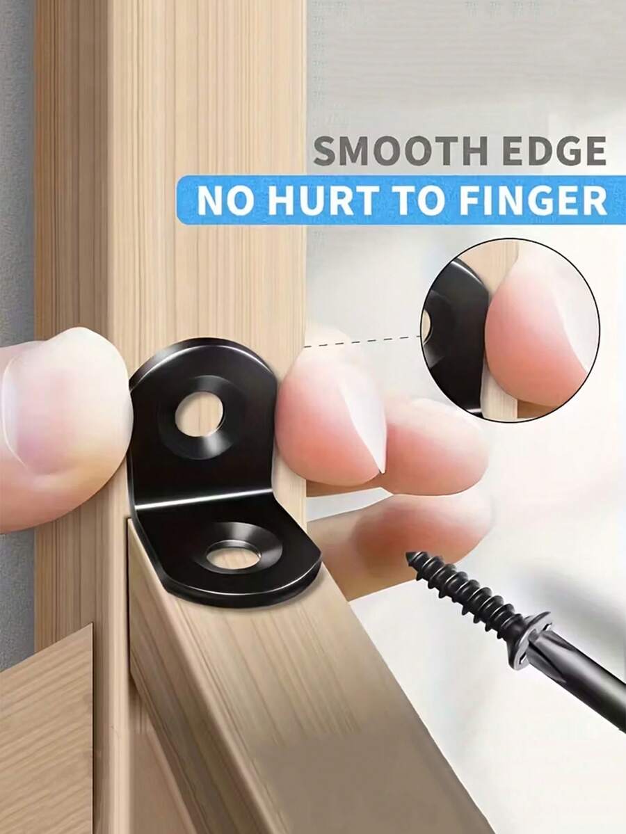 30pcs Corner Brackets With Screws Set, 10pcs Corner Brackets And 20pcs Screws, Suitable For Wooden Furniture, Chairs, Drawers, Cabinets, Indoor And Outdoor Decoration, Wardrobe, Bathroom Installation Tools - Multicolor - View 1