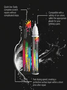 rayhong Black Car Touch Up Paint Pen, Scratch Repair, Waterproof And Wear-Resistant Car Care Pen - one-size - View 5