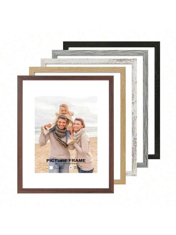 2pcs Wooden Photo Frames, Faux Wood With Mat, 30*40cm/A3/A4 Vintage Style Black Classic Frame, Distressed Wood Color, Brown Retro Frame, A3/30*40cm High-End Composite Wood Living Room, Office, Gallery Hanging Frame, Large Size Art Photography Display Frame, A4 Certificate Frame, Desktop Display Frame, Exquisite Gift, Home Decor Essential, Black, Wood Color, Distressed Wood Color, Gray, Brown