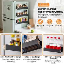 6 Pack Magnetic Spice Rack With 12 Movable Hooks, Space Saving Magnetic Spice Organizer Shelf For Refrigerator, Microwave, Seasoning Organizer For Kitchen - 白色 - 查看 3