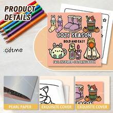 GDTME 1 Pc Children's Coloring Book "Cozy Seasons": Bold And Simple Pattern Coloring Book, Suitable For Adults, Adorable Painting Book, Perfect Gift For Christmas, Halloween And Birthday - Coloring Cozy Scenes, Stress Relief: Suitable For Friends Who Enjoy Coloring (Coloring Cozy Spaces) - COZY SEASON - View 6