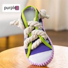 Dog Squeaky Toys, Sneakers Canvas Shoes Shape Dog Chew Toys For Small Dogs, Tough Durable Squeaky Interactive Dog Rope Toys, Puppy Teeth Cleaning Chew Stick Pet Toy