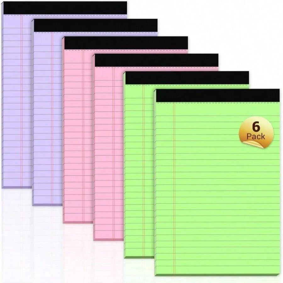 Legal Pads 5x8 Colored Note Pads, 4 Pack College Ruled Notepads 5x8 Lined Paper, Colored Notebook Paper Writing Pads 30 Sheets Per Colored Paper Small Legal Pads 5x8 For Home Office School Supplies - ColorB - 查看 1