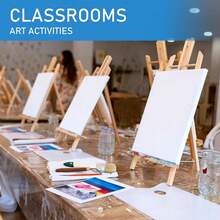 1/4/6件套木制画架，15.7英寸桌面展示架，适用于画布绘画、便携式照片、图片和标牌支架，艺术、工艺品，小型木制桌面绘画三脚架 | 返校用品 | 美术用品 - 40CM - 查看 2