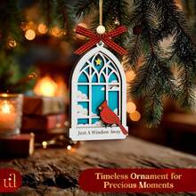 Red Cardinal Christmas Ornaments - Cardinal Ornament For Loss Of Loved One, Cardinals Gifts For Women, Red Birds Cardinals Decor, Sympathy Gift Wooden Bird Ornaments For Xmas Tree Decoration - 彩色 - 查看 3