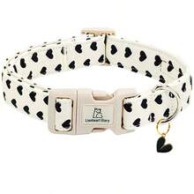 Lionheart Glory Valentine's Dog Collar Hearts Print Dog Collar For Cute Dog Collars Spring Female Male Pet Gift - White - View 1