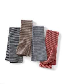 1 Khăn len dệt kim sọc 100% len nguyên chất dành cho cả nam và nữ, quấn cổ ấm áp, thiết kế khối màu đen trắng cổ điển thời trang, thích hợp cho mùa thu/đông - Nhiều màu - Xem 10