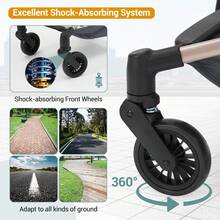 Carriola de viaje ligero para bebé, diseño compacto y amigable con el avión, plegable con una sola mano, marco de fibra de carbono de 8 libras, tela transpirable, compatible con equipaje superior - azul real - Ver 3