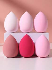 6PCS Soft Elastic Wet Dry Dual Use Makeup Sponges Multi-Purpose Cosmetic Applicators For Foundation Liquid Concealer Cream Loose Powder Portable Bedroom Vanity Travel Practical Affordable Makeup Tools Ideal Christmas Holiday Daily Gifts For Women Ladies - 彩色 - 查看 4
