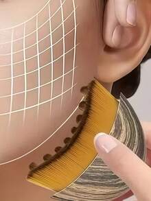 1pc Face Lymphatic Contour Brush - Lymphatic Contour Face Massage Brush, Eye & Neck Care Brush, Can Be Used For Contouring, Shaping Facial Lines During Makeup, A Specialized Facial Contouring And Care Tool - Multicolor - View 5