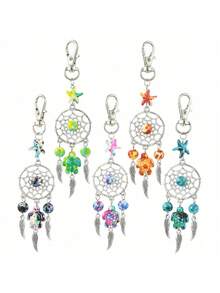 5pcs/Set Dreamcatcher, Natural Gemstone, Assorted Shapes, Beach Animal, Turquoise Keychain, Fashion Accessory, Bag Pendant, For Year-Round Use Backpack For School Letter Car Accessories Cute Goth Y2k Christmas Gift Ideas Bag Accessories Lanyards With Id Holder Car Accessories Bag Charms Car Teacher Friend Sister