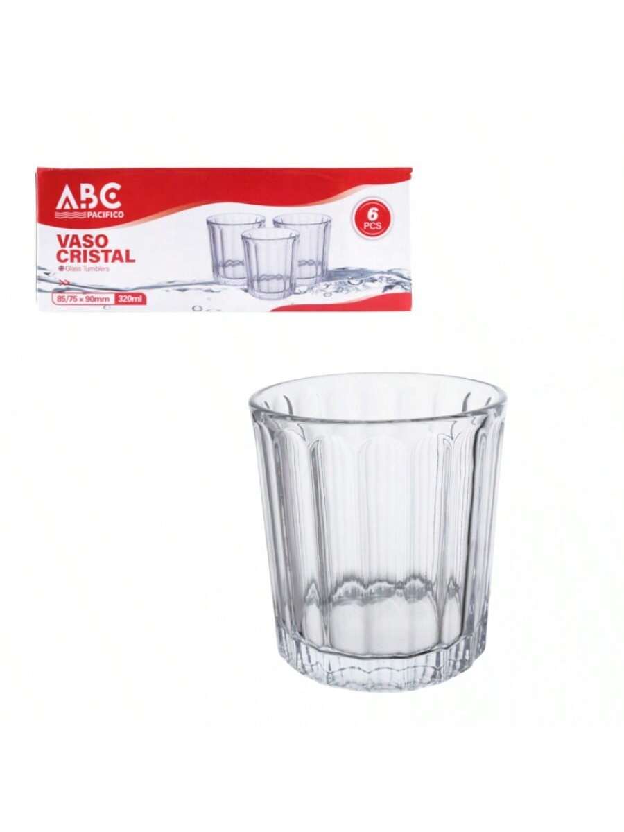 Vasos de vidrio de 320 ml, 6 unidades