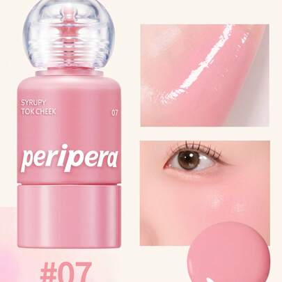 Peripera Phấn má hồng dạng lỏng K-Beauty SYRUPY TOK CHEEK, hiệu ứng trang điểm căng bóng, dưỡng ẩm suốt cả ngày, kết cấu mịn mượt như nhung, lớp nền rạng rỡ tự nhiên, công thức phấn má hồng dạng kem, trang điểm hàng ngày.