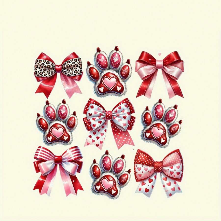 1 pièce/2 pièces/3 pièces Autocollants de transfert thermique en forme de cœur et de nœud papillon avec motifs de patte, cœur, pois et léopard - Écussons à repasser rouges et roses DIY pour T-shirts, sacs à dos, jeans, sweats à capuche, oreillers, sacs en canevas - Personnalisable en tissu DTF (sans couture) - Matériau plastique, polyvalent pour la Saint-Valentin, l'anniversaire, la décoration de vêtements pour l'anniversaire, motifs mignons, facile à appliquer, à transférer, à offrir, à bricoler