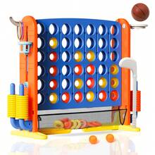 Giant 4in A Row Game - 4in A Row Game, Height Adjustable Giant 4-To-Score Game - Indoor/Outdoor Connect Game Set With Quick Release Slider, Puzzle Thinking Online Game, Family Interactive Competition - Blue - View 8