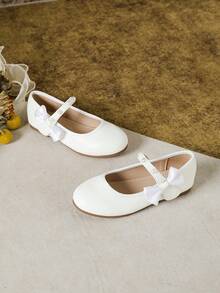 Fashionable Girl Pearl Flat Shoes, Autumn/Winter - White - View 4