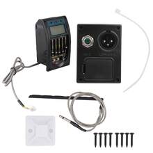 Preamplificador De Guitarra Pastilla,Ecualizador de Pastillas de Pickup, 5 Bandas Ecualizador, Preamp Piezo Pickup Tuner Digital con Pantalla LCD - Negro - Ver 8