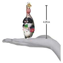 Old World Christmas Ornaments Blossom Opossum Glass Blown Ornaments for Christmas Tree - NegroBlanco - Ver 4