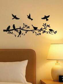 5-Piece Modern Metal Wall Art Set - Bird On Branch Wall Decor, Rustproof & Waterproof Hanging Art For Living Room, Bedroom, Indoor/Outdoor | Housewarming & Birthday Gift For Women, Men, Friends - 彩色 - 查看 6