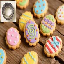 3件套不锈钢蛋挞模具，长方形饼干模具，DIY波浪形方形迷你蛋糕模具 - 銀色 - 查看 1