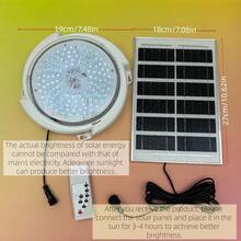 太阳能LED吸顶灯，室内卧室走廊花园照明，带遥控器、可调光、定时功能，太阳能吸顶灯 - 吸頂燈 - 查看 11