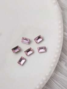 30pcs Pink Heart-Shaped Rhinestones, Nail Art Accessories, Super Shiny Irregular Heart-Shaped Glass Diamonds, Crystal Jewelry, Dazzling Irregular Diamonds, Nail Art Decorations, DIY Materials, Decorative Parts, Glitter Nails - Multicolor - View 6