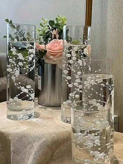 Schwimmende Kerzen Perlen - funkelnde künstliche Perlen, geeignet für Hochzeit Tischdekoration, Vase Füllung, Party Kranz Dekoration, Kerze Glas Füllung, können als schwimmende Kerzen Geschenke, Geburtstag Abschlussfeier Geschenke verwendet werden, Kunststoff Perlenkette Party Dekoration, Heimdekoration, können als Vase Füllung, Hochzeit Tischdekoration, Weihnachtsparty Dekoration verwendet werden