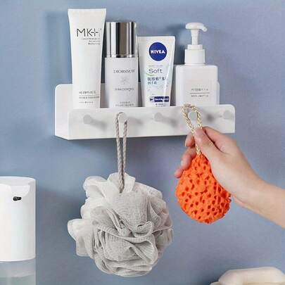 1 pezzo Portaoggetti da parete a 5 ganci facile da installare - Senza foratura necessaria, Portaoggetti adesivo per chiavi e altro - Ganci moderni in plastica, Portachiavi da parete, Multifunzionale, Ganci pratici per l'ingresso