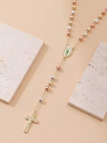 قلادة بخرز مطلية بالذهب عيار 14 قيراط بشكل صليب على شكل حرف Y لقديس بنديكت، مناسبة كهدية لأمك، للارتداء في مراسم الكنيسة والإكسسوارات اليومية للإيمان، هدية للصديق