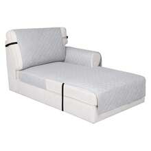Reversible Chaise Lounge Couch Cover Water Resistant Sofa Cover Sectional L Shaped Sofa Slipcover With Adjustable Straps Furniture Protector For Dogs 115X34 In, Light Gray/Light Gray - Multiwarna 1980 - View 1