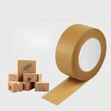 Fita adesiva de papel kraft marrom de 50 m/1968,5 pol., adequada para selar caixas de papelão e embalar produtos de embalagem. - Multicolorido - Ver 5