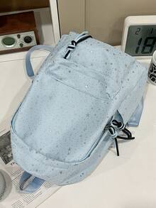 Casual Women's Starry Sequin Multifunctional Backpack, Korean Style Fresh Minimalist Student Backpack, Cute Large Capacity Backpack - Multicolor - View 9