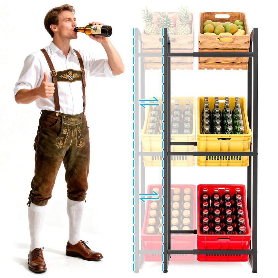 Stackable Can Rack Organizer - Black - View 1