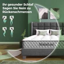 Upholstered Bed 90 X 200 Cm, Bed Frame With Slatted Frame & Headboard, Upholstered Double Bed, Velvet Textile Cover In Dark Green, Timeless Modern Design, Youth Bed (With Mattress) - Green - View 2